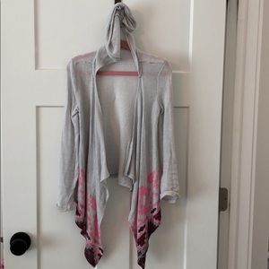 Light grey hooded cartigan